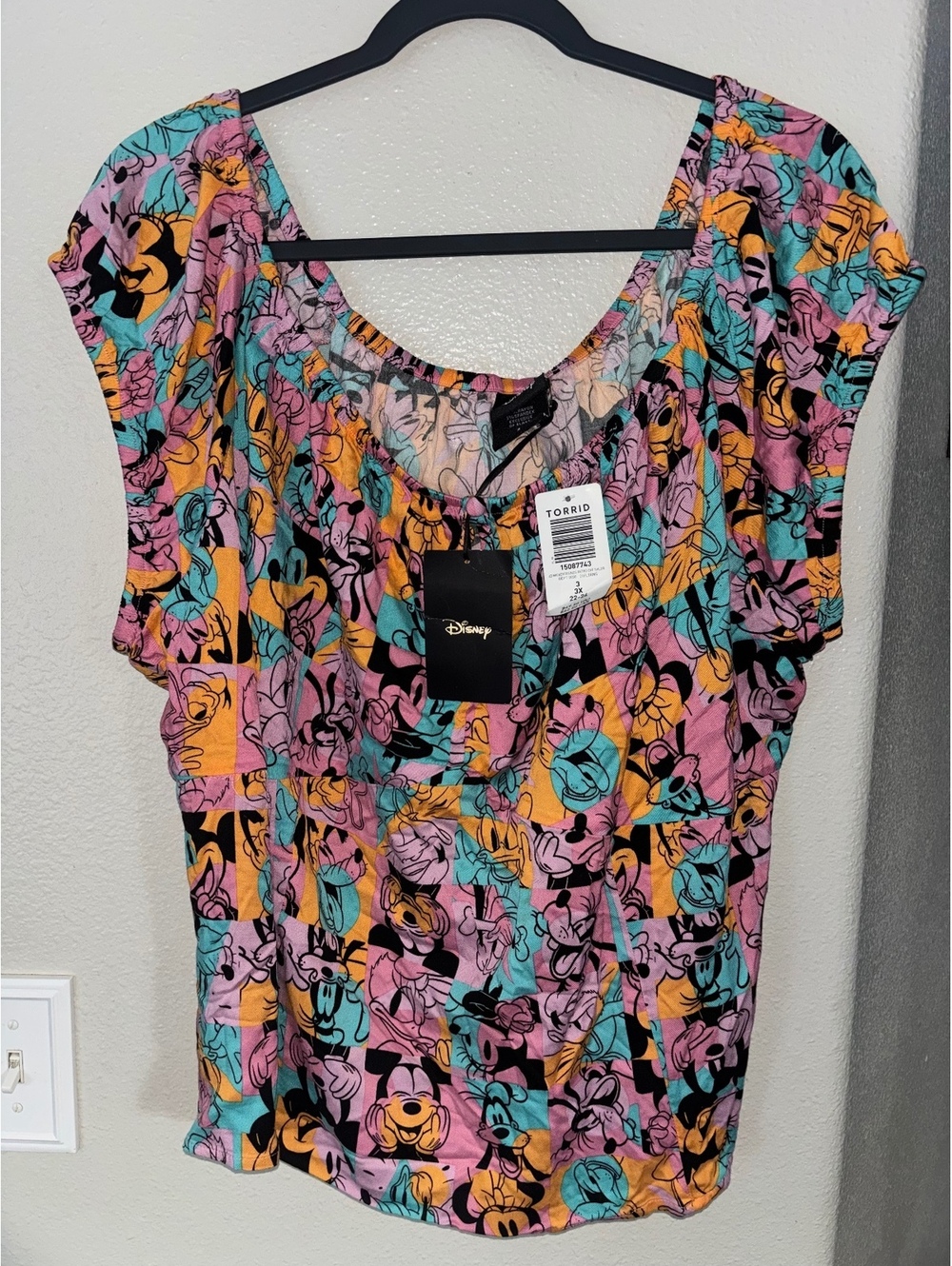 Torrid x Disney Mickey & Friends Retro Off-Shoulder Top Plus Size 3 / 3X NWT